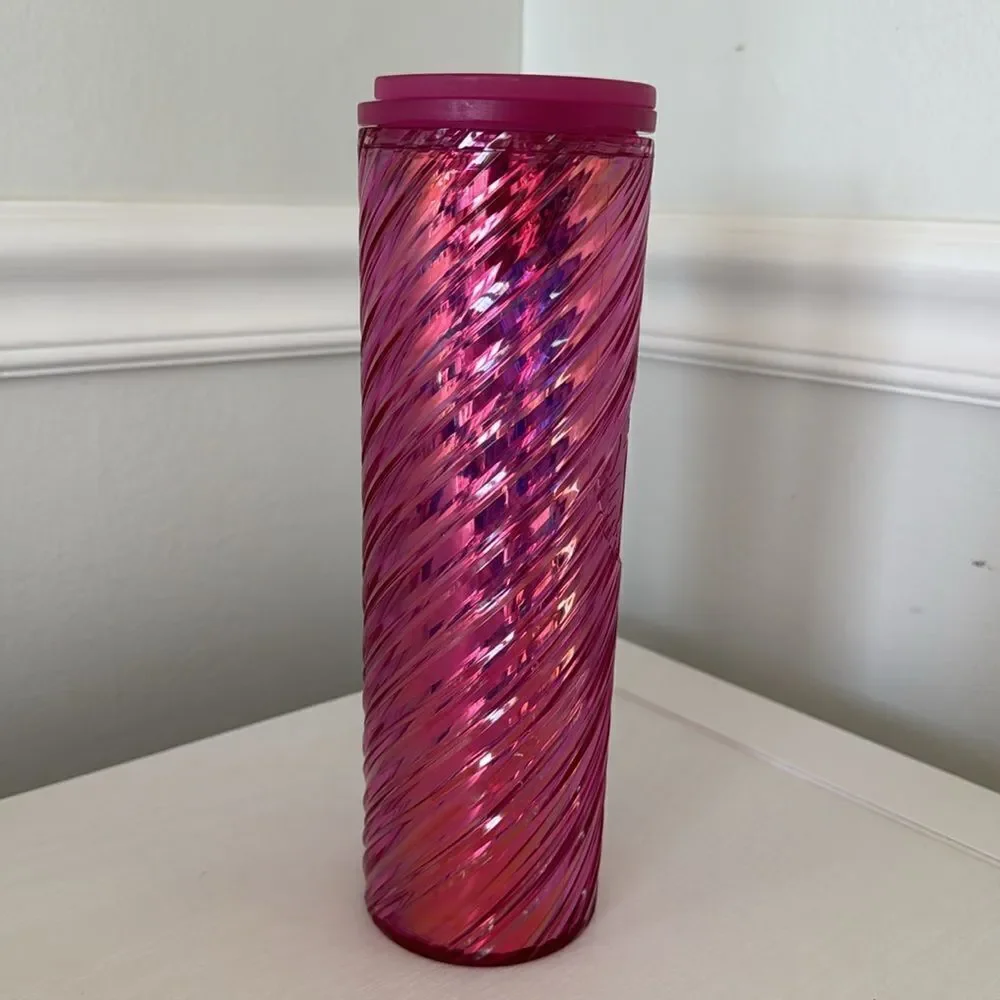 Starbucks Limited Edition Christmas Holiday 2022 Pink Iridescent Tumbler‎ 16oz